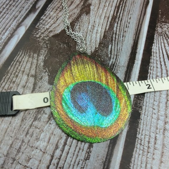 Peacock Charm Silver Tone Necklace - Picture 3 of 4